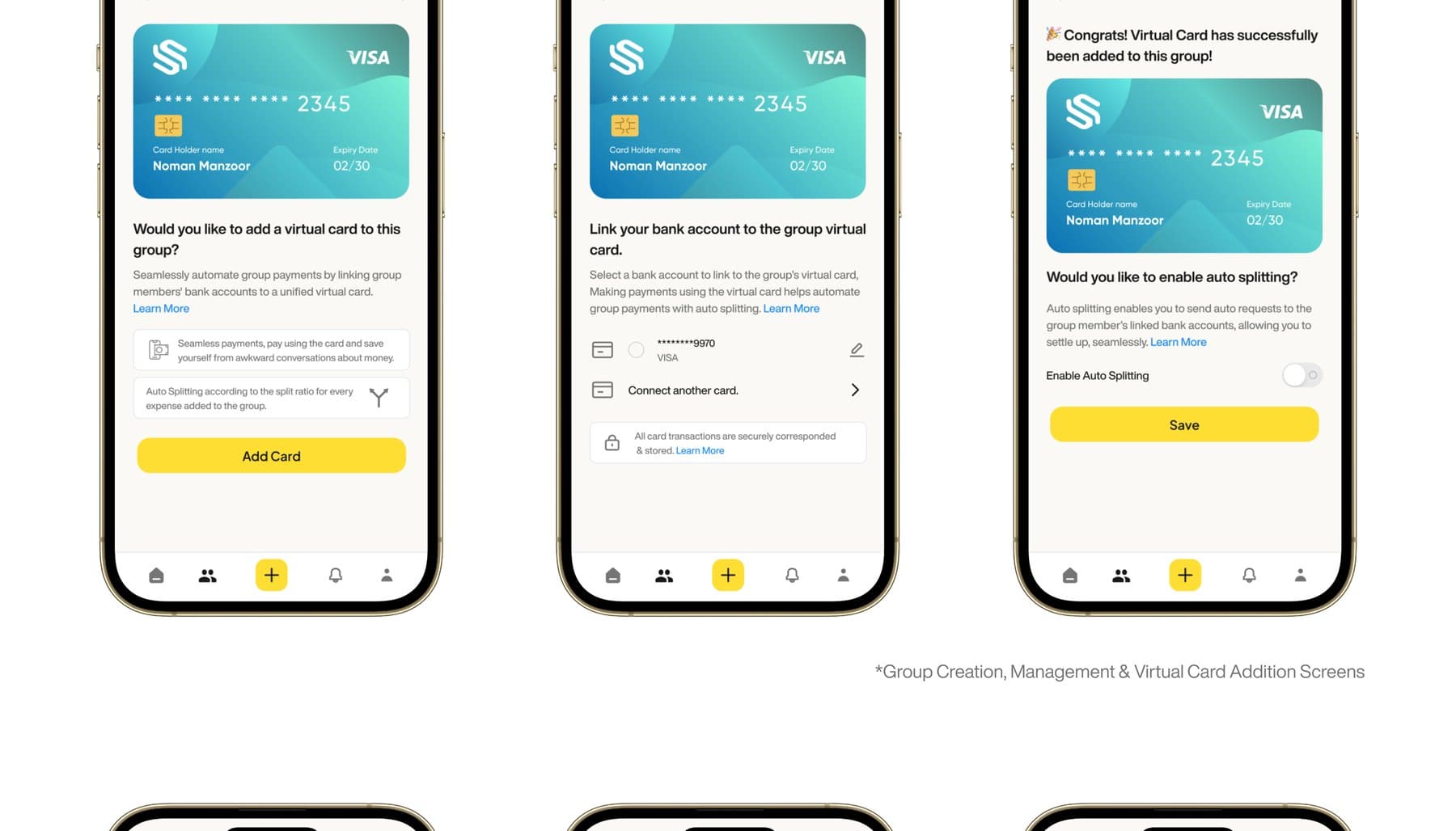 The group virtual card setup