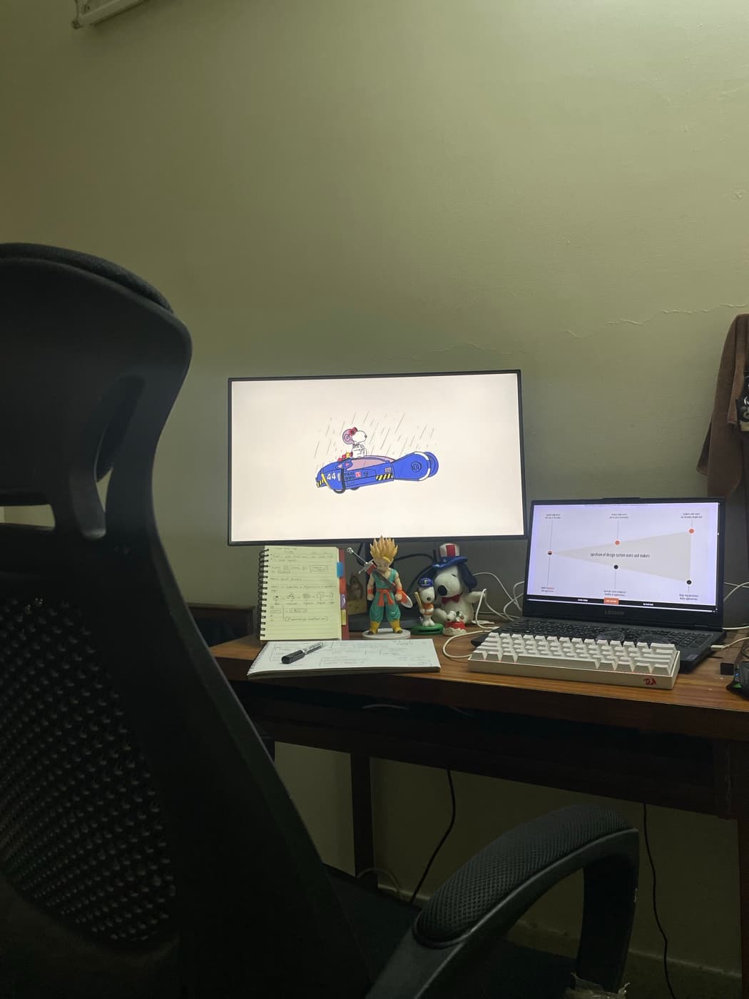 A Snoopy desk setup